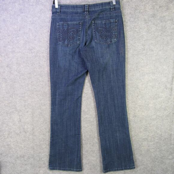 Lee Slender Secret Jeans Womens 14 Blue Stretch Bootcut Fleur-de-Lis Pockets - Picture 8 of 10
